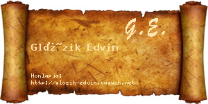 Glózik Edvin névjegykártya